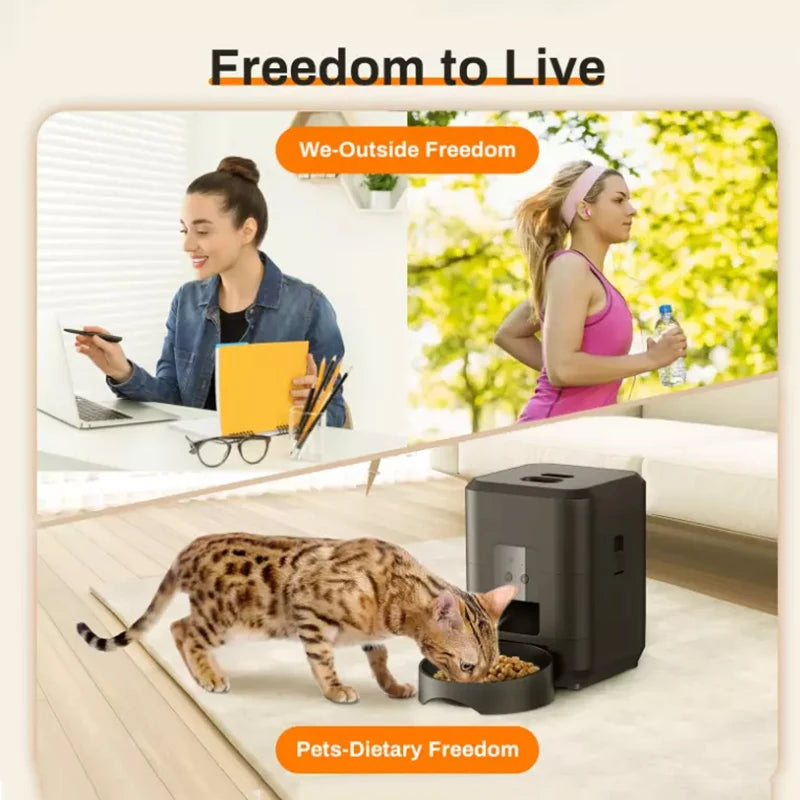 Smart Wi-Fi Automatic intelligent Pet Feeder (2L) – Timed Feeding & Voice Recording