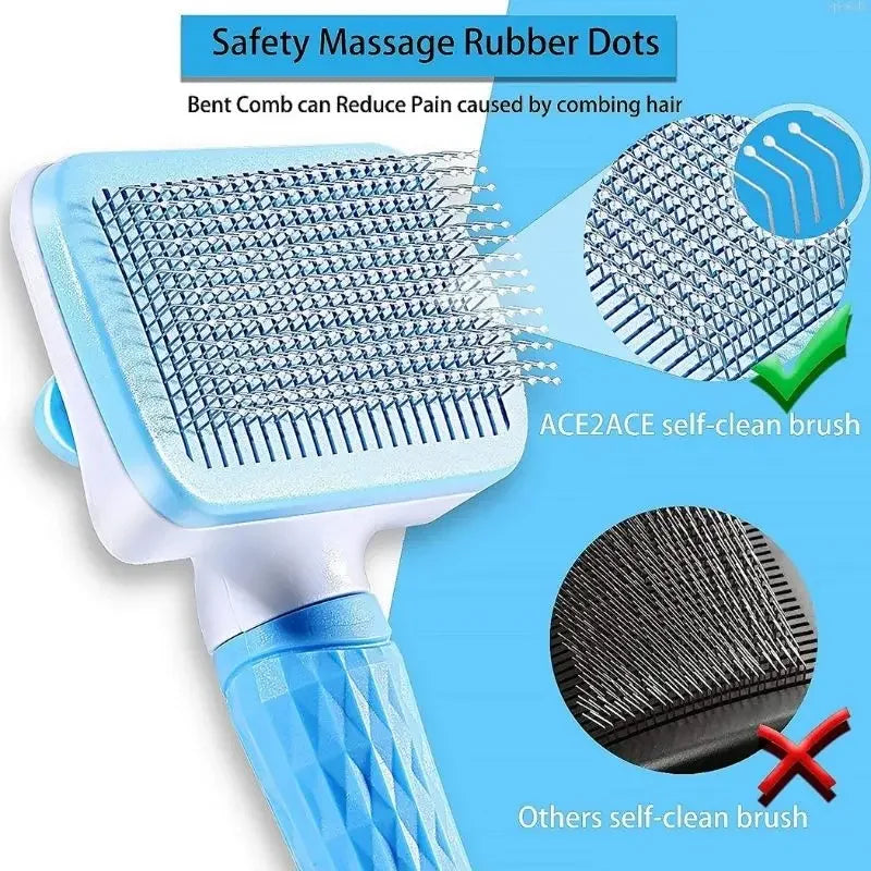 Pet Hair Remover & Grooming Brush for Dogs and Cats