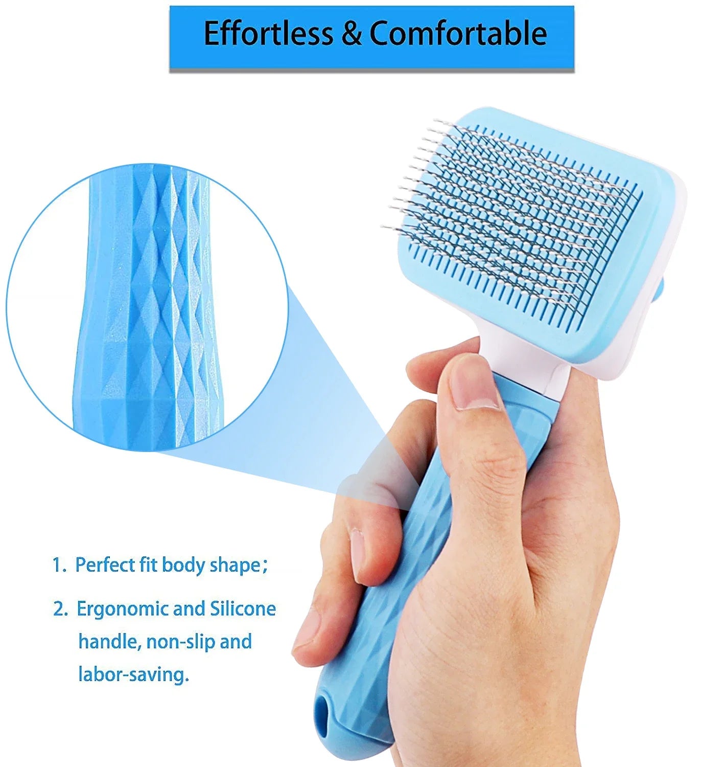 Pet Hair Remover & Grooming Brush for Dogs and Cats