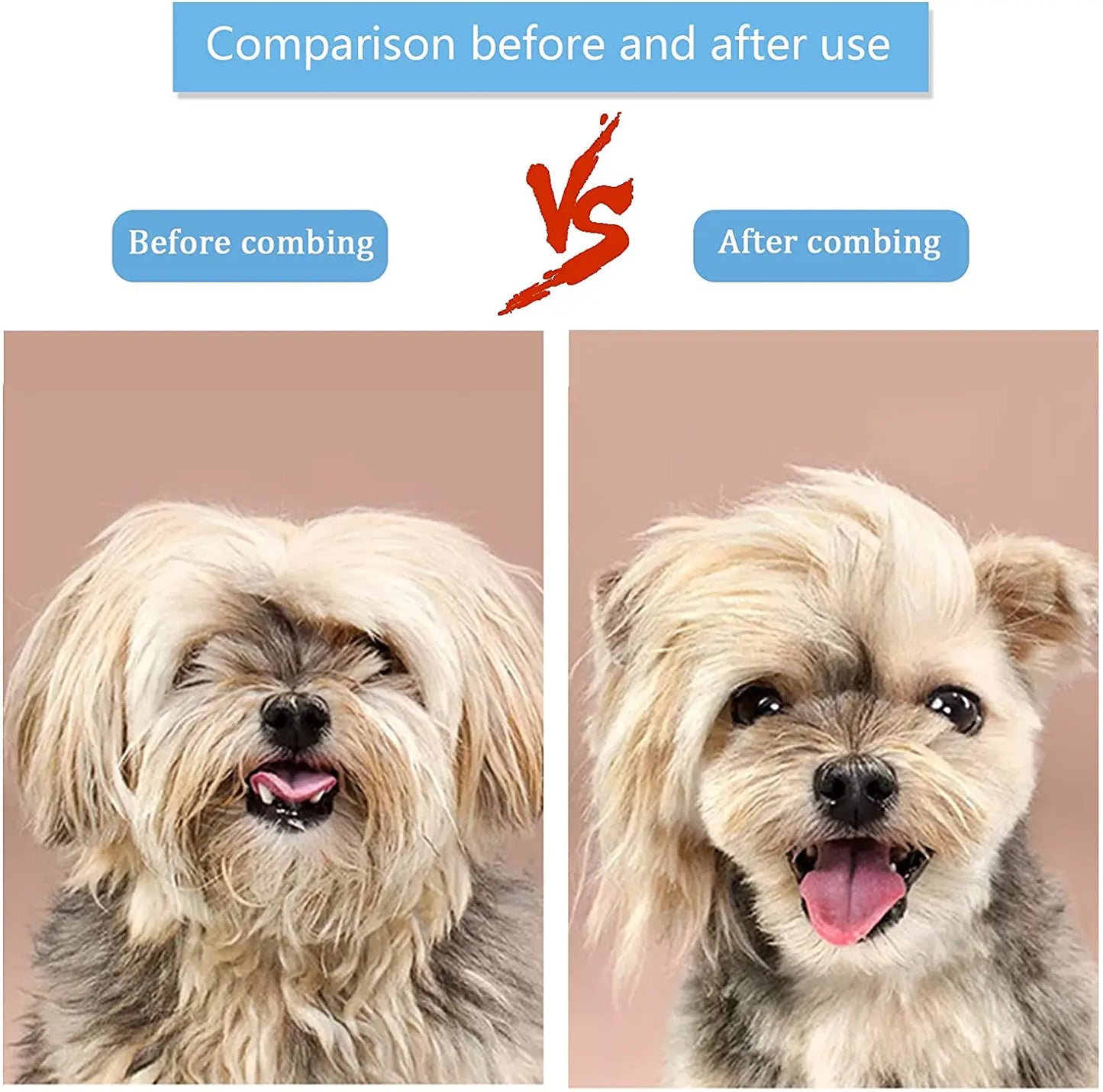 Pet Hair Remover & Grooming Brush for Dogs and Cats