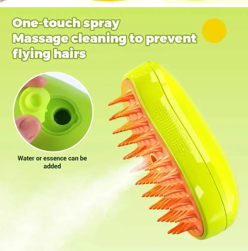 Cat Brush -The Ultimate 3-in-1 Steamy Pet Brush – Soft Silicone Grooming & Massage Comb