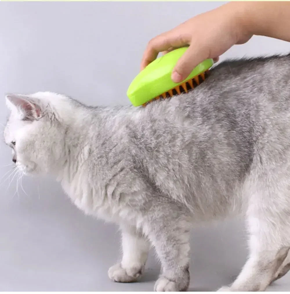 Cat Brush -The Ultimate 3-in-1 Steamy Pet Brush – Soft Silicone Grooming & Massage Comb