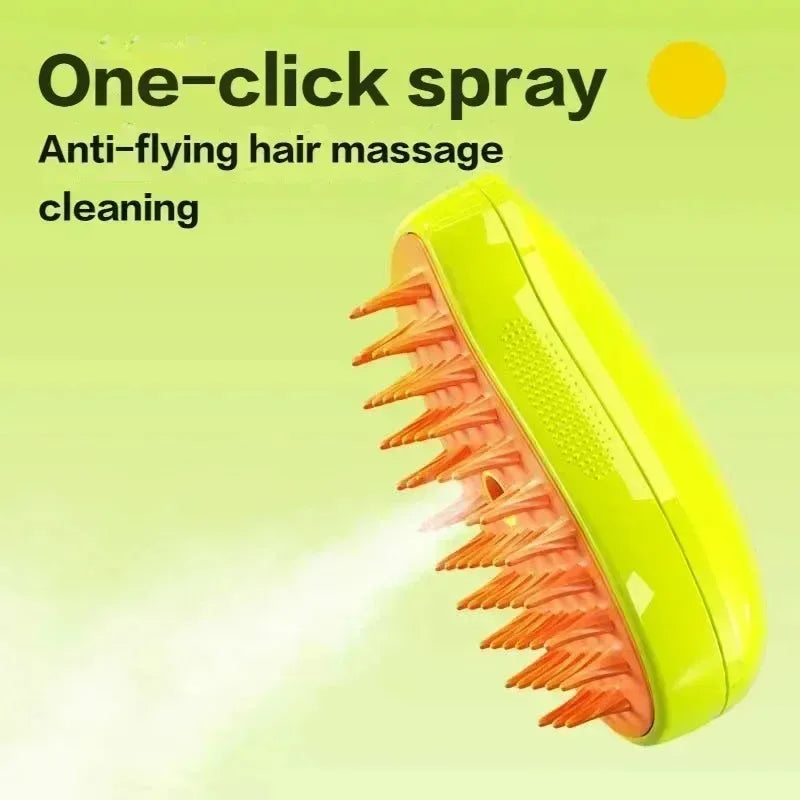 Cat Brush -The Ultimate 3-in-1 Steamy Pet Brush – Soft Silicone Grooming & Massage Comb