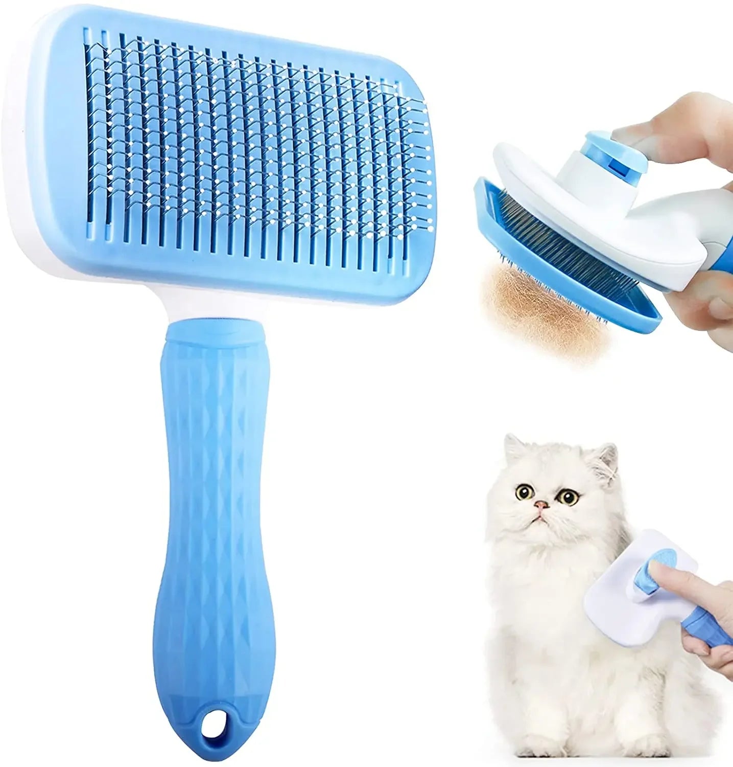 Pet Hair Remover & Grooming Brush for Dogs and Cats
