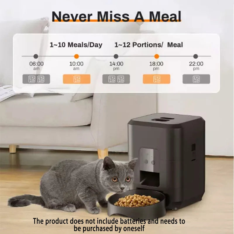 Smart Wi-Fi Automatic intelligent Pet Feeder (2L) – Timed Feeding & Voice Recording