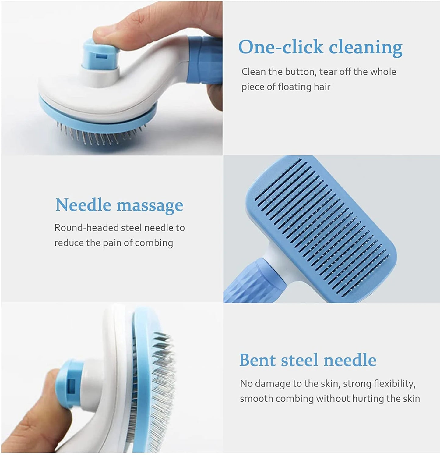 Pet Hair Remover & Grooming Brush for Dogs and Cats