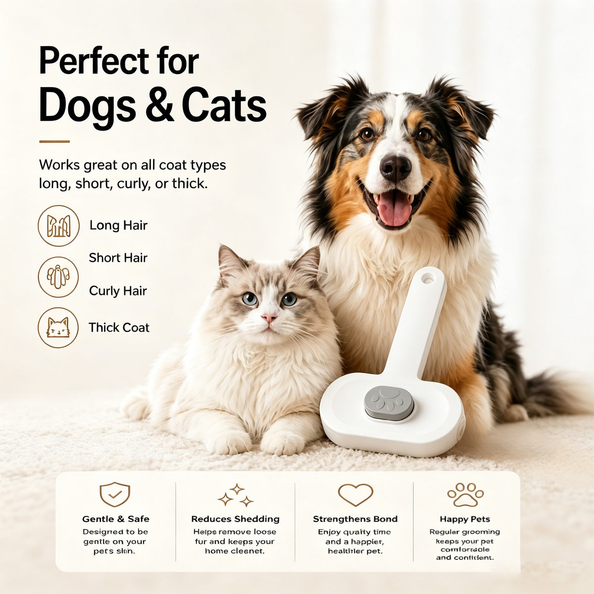 Self-Cleaning Pet Slicker Brush for Dogs and Cats — view 7