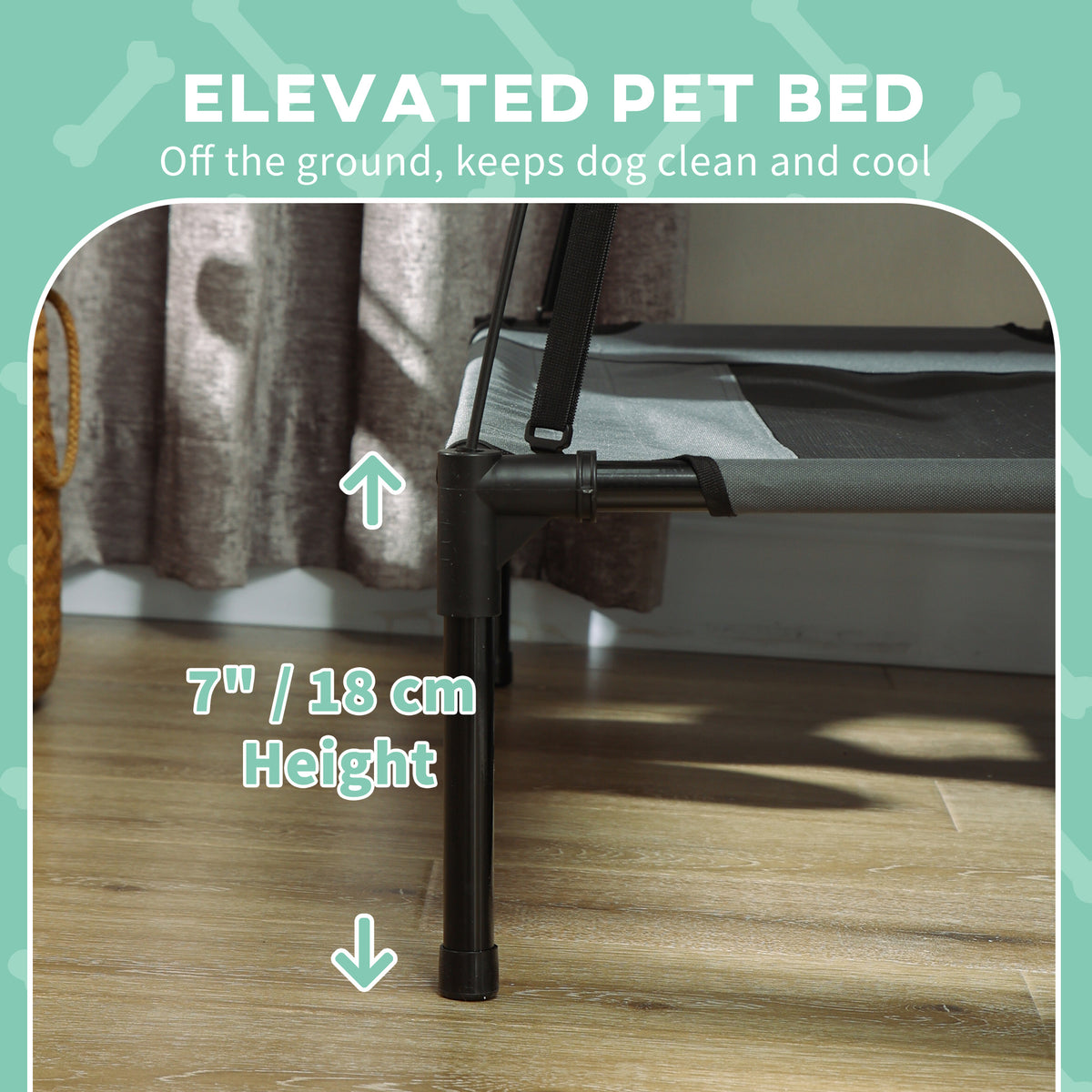 Elevated Outdoor Dog Cot with Canopy for Cool Shade — view 6
