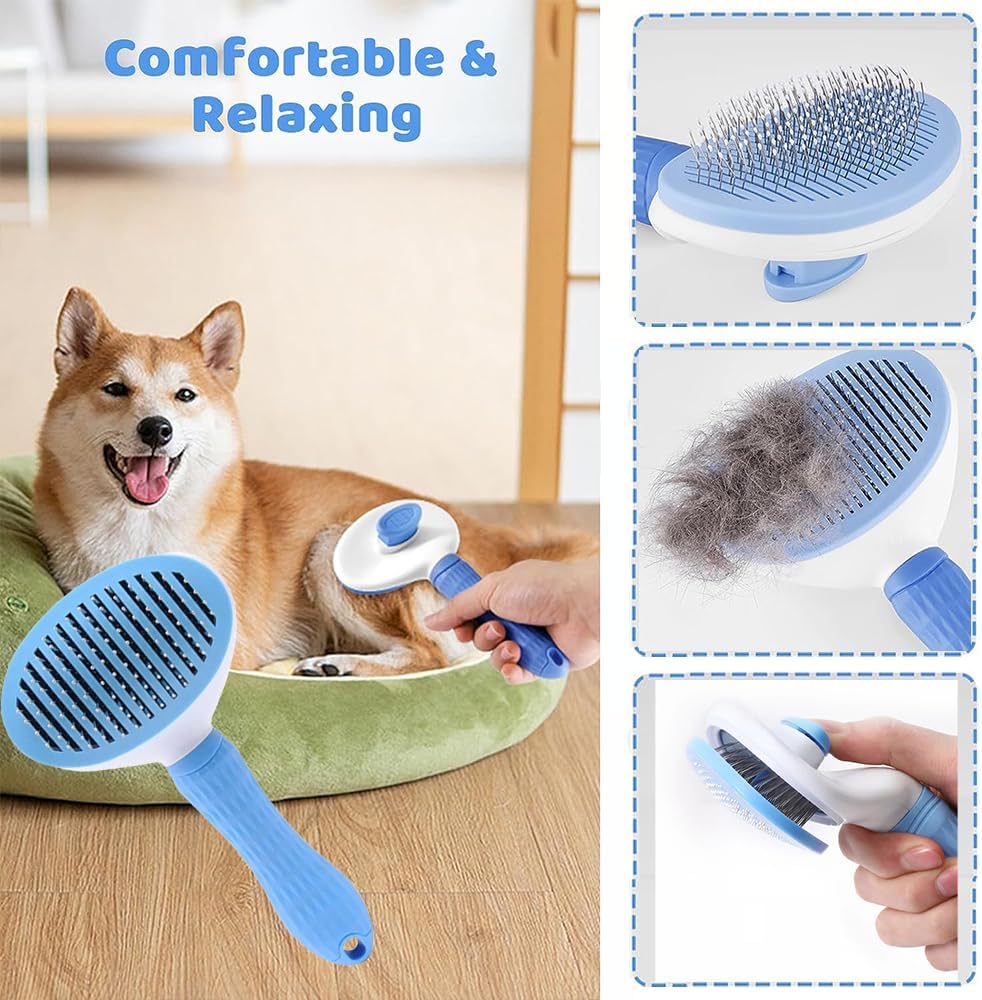 7-Piece Pet Grooming and Shedding Kit - Blue