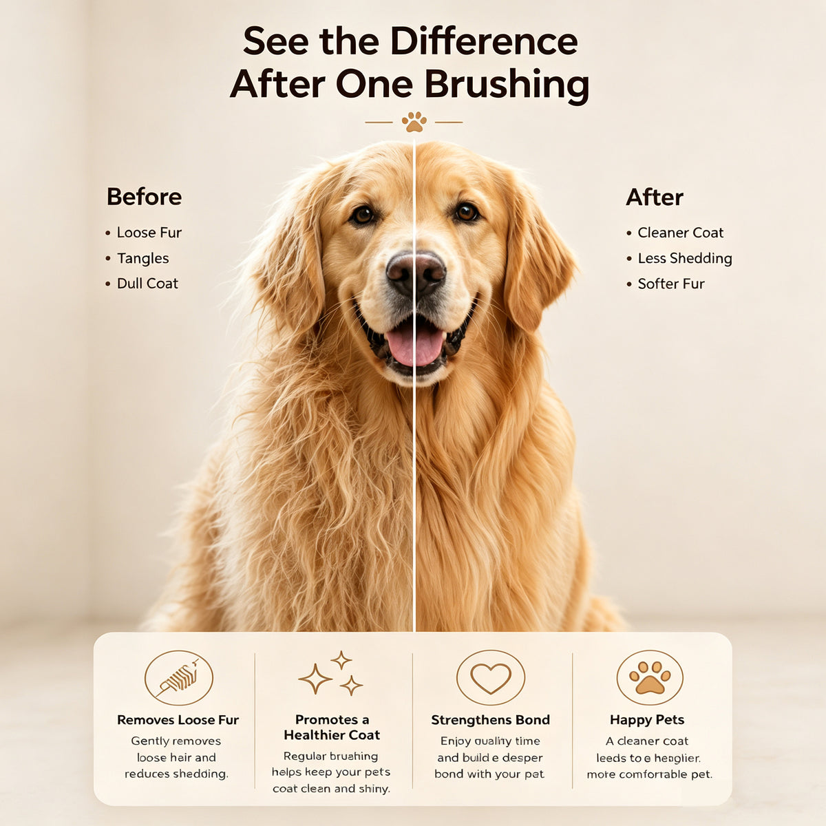 Self-Cleaning Pet Slicker Brush for Dogs and Cats — view 3