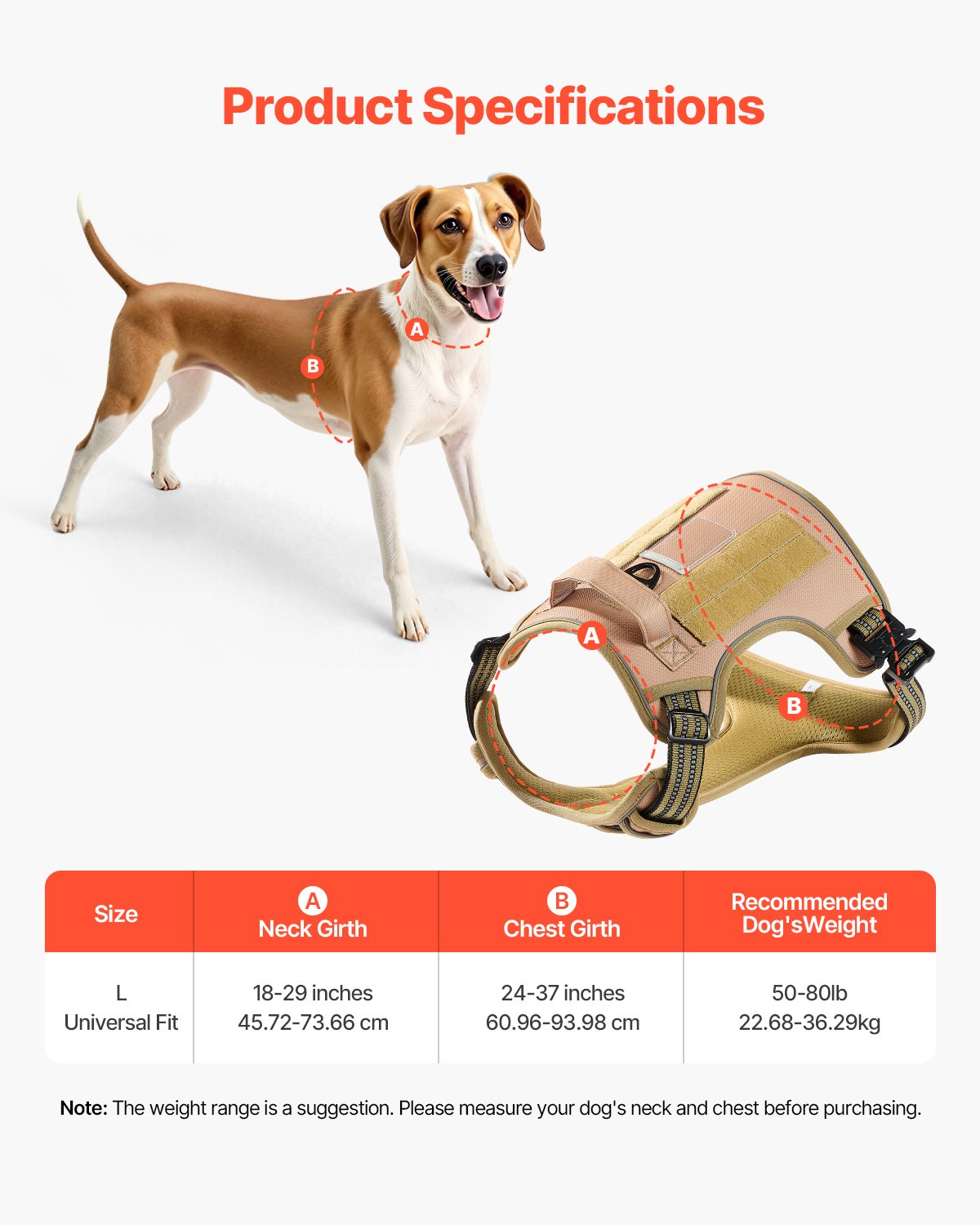 Adjustable No-Pull Tactical Dog Harness for Large Dogs