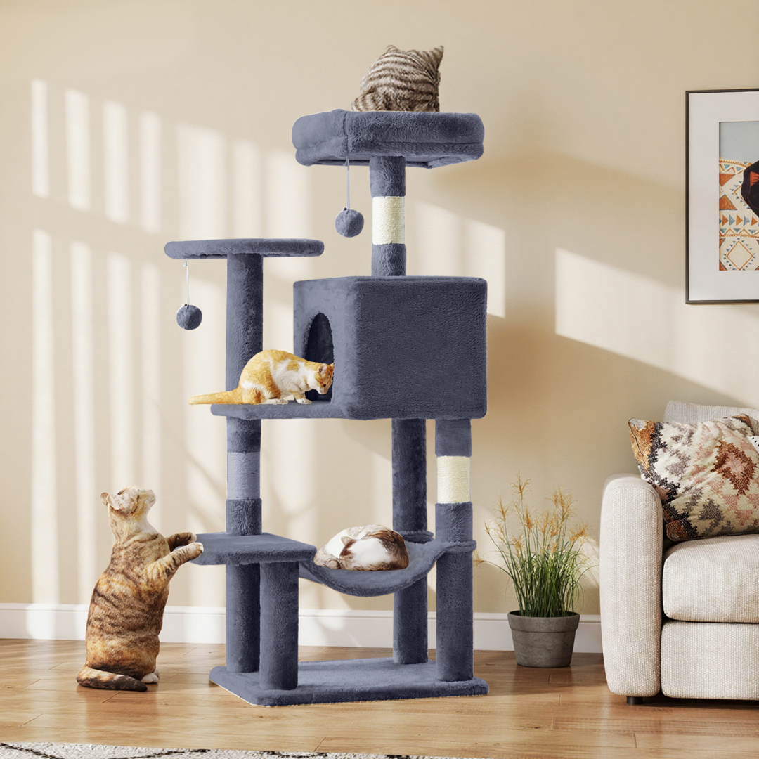 44-Inch Cat Tree Tower with Scratching Posts