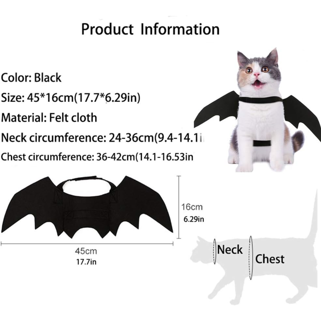 Lightweight Bat Wings Costume for Cats and Small Dogs — view 6