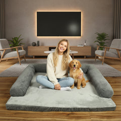 Soft Coffee Pet Bed - Compact Size S Cushion