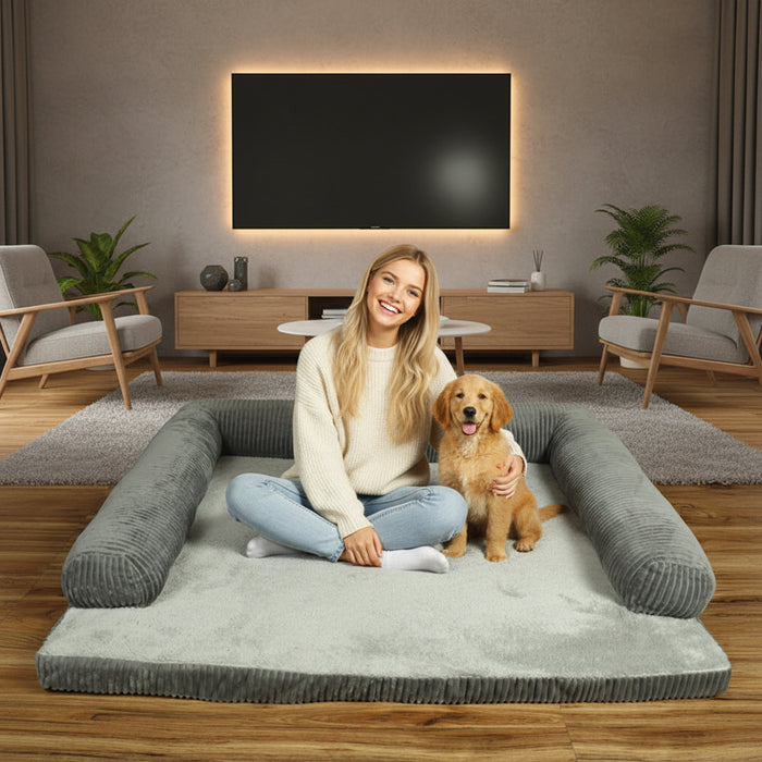 Soft Coffee Pet Bed - Compact Size S Cushion