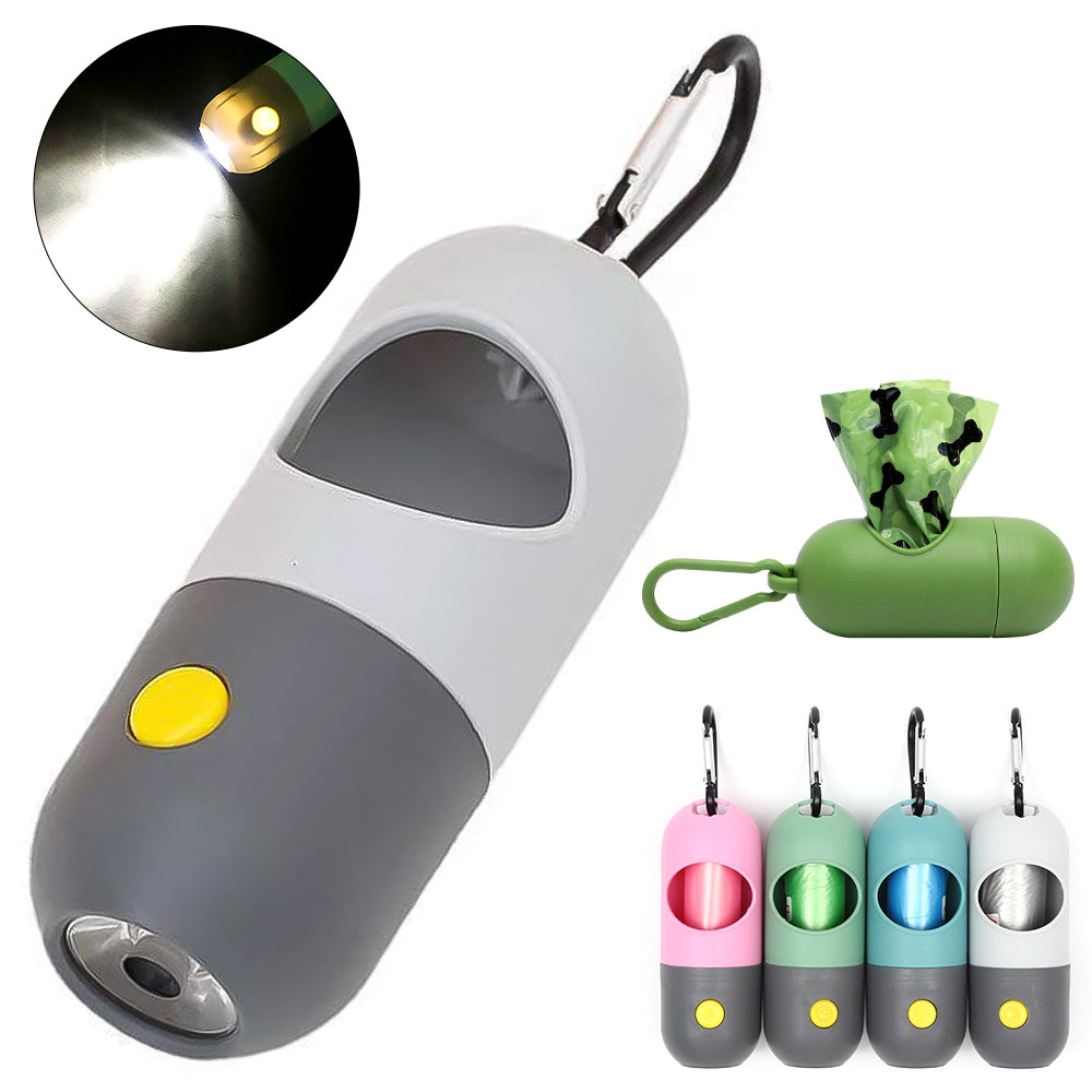 LED Dog Poop Bag Dispenser with Leash Clip — view 3