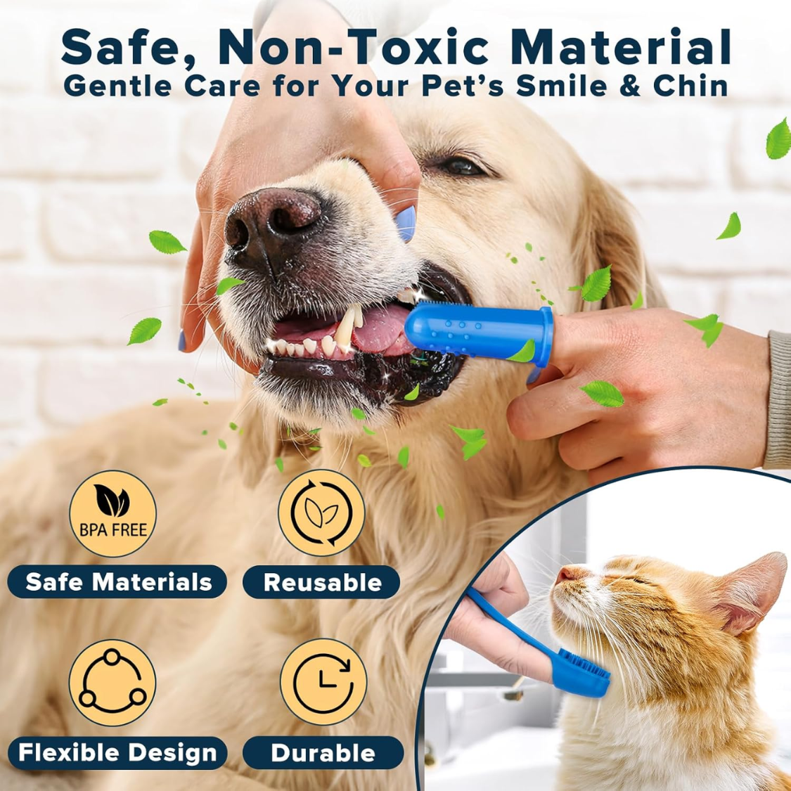 6-Piece Pet Grooming and Bath Glove Set - Blue