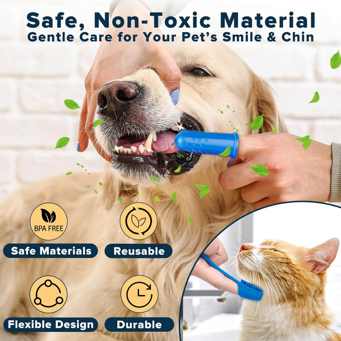 6-Piece Pet Grooming and Bath Glove Set - Blue — view 2