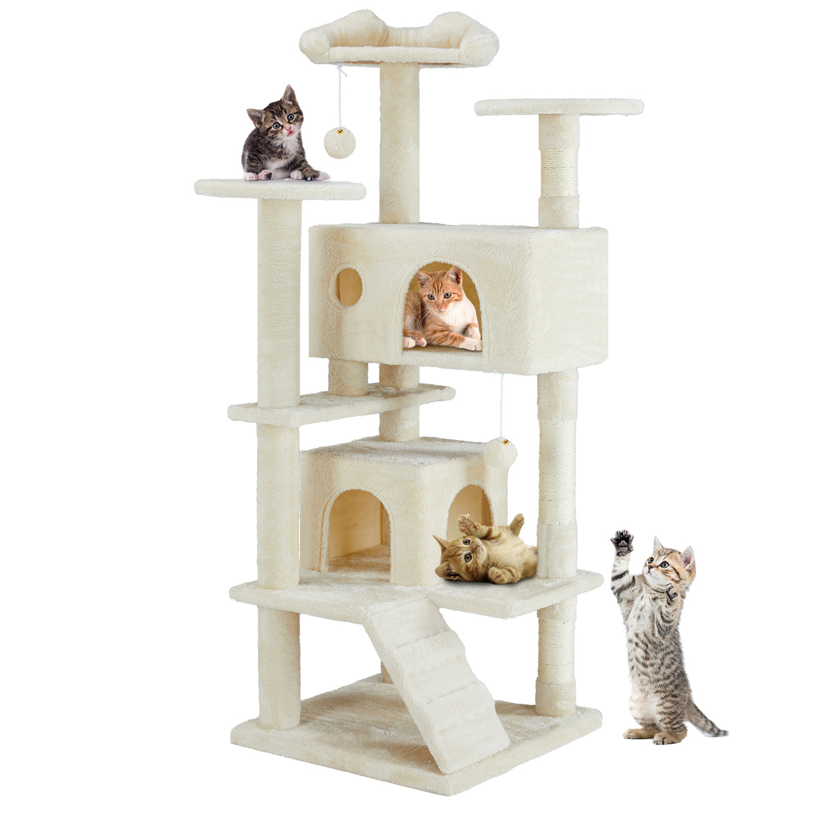 Multi-Level Cat Tree Tower with Scratching Condo