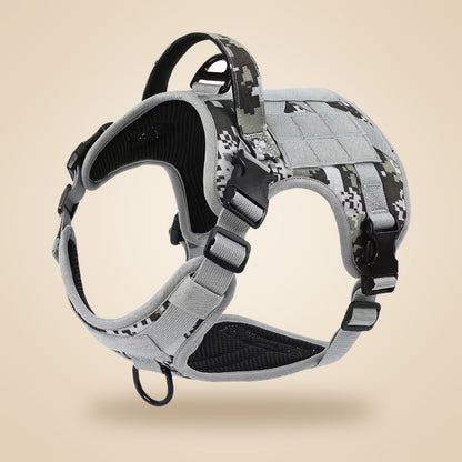 Tactical dog harness with handle - Gray Camouflage
